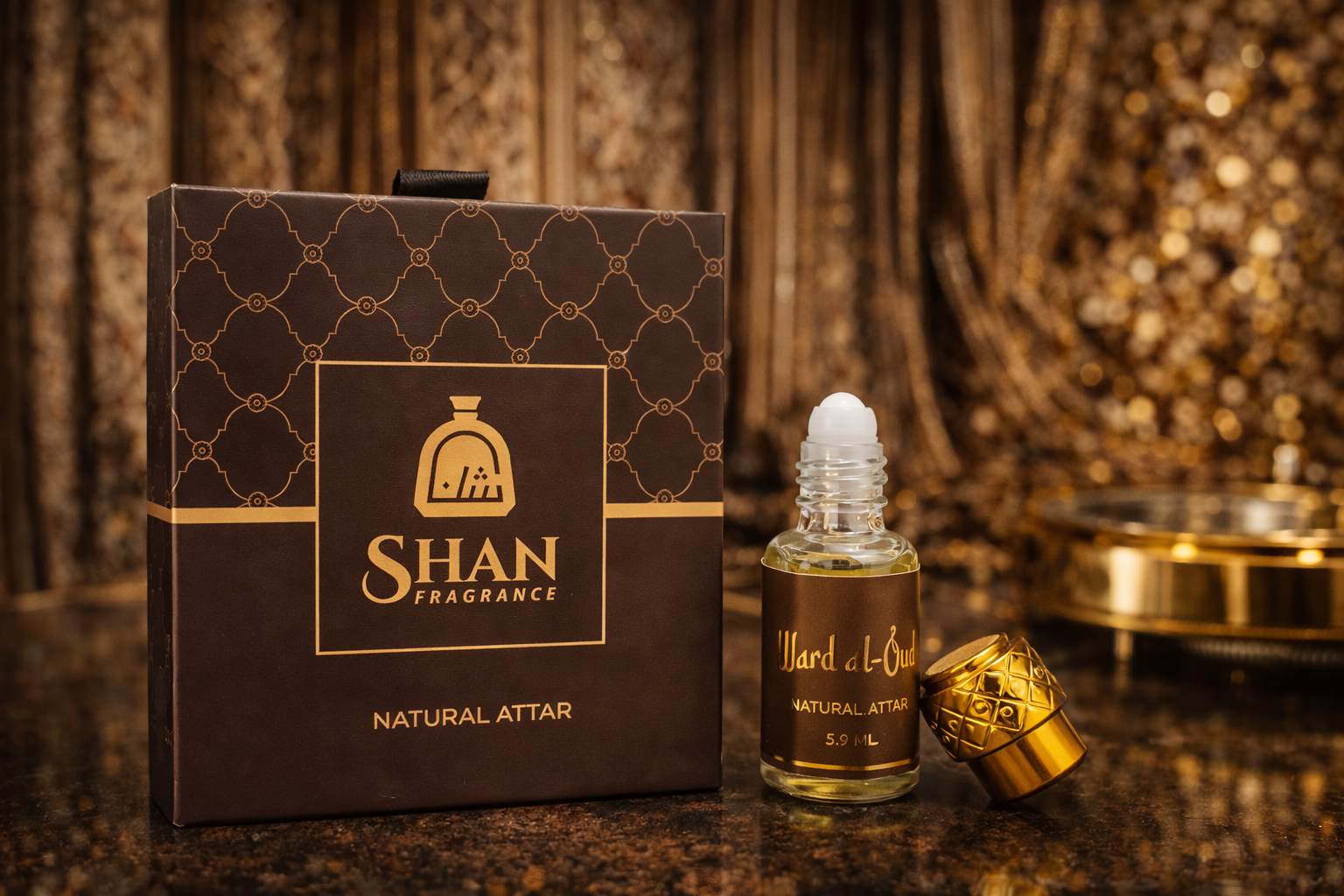Title: Shan Fragrance Ward Al Oud Attar Non Alcohol Roll-On for Unisex 5.9ML